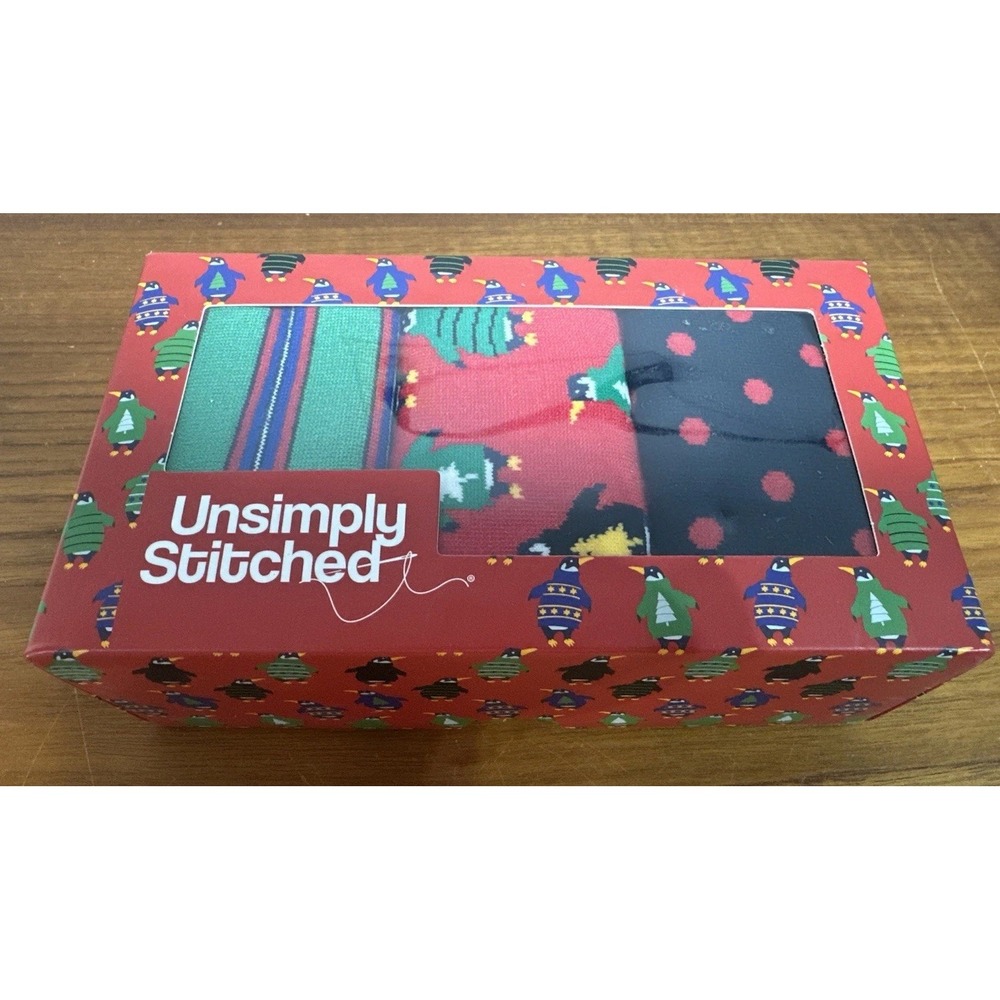 Unsimply Stitched‎ Men's Christmas 3Pk Crew Socks Gift Box